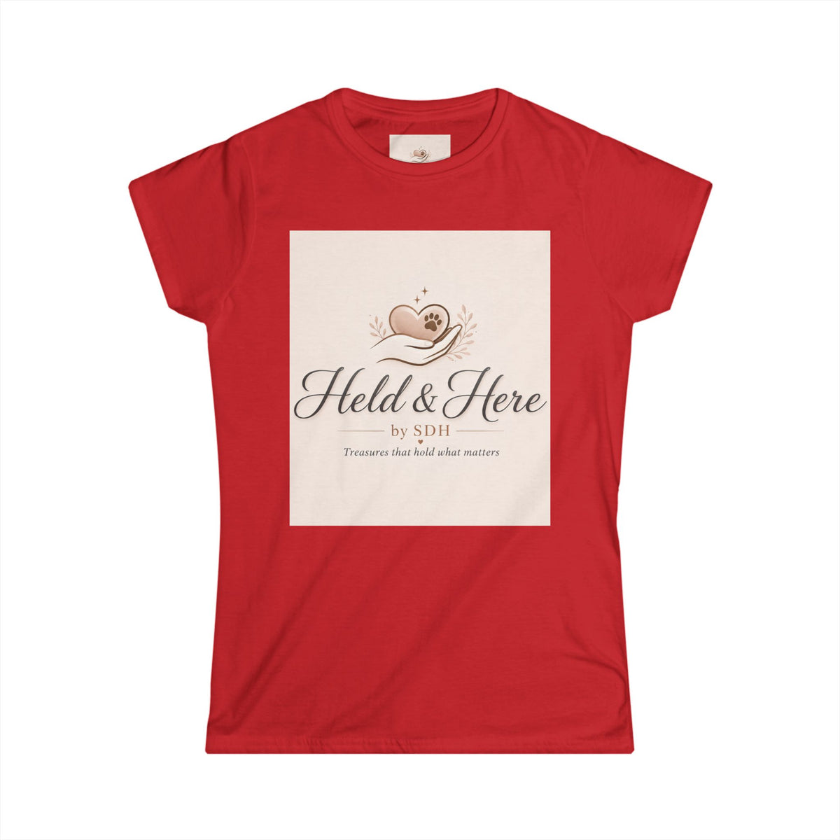 Red women's softstyle crewneck tee