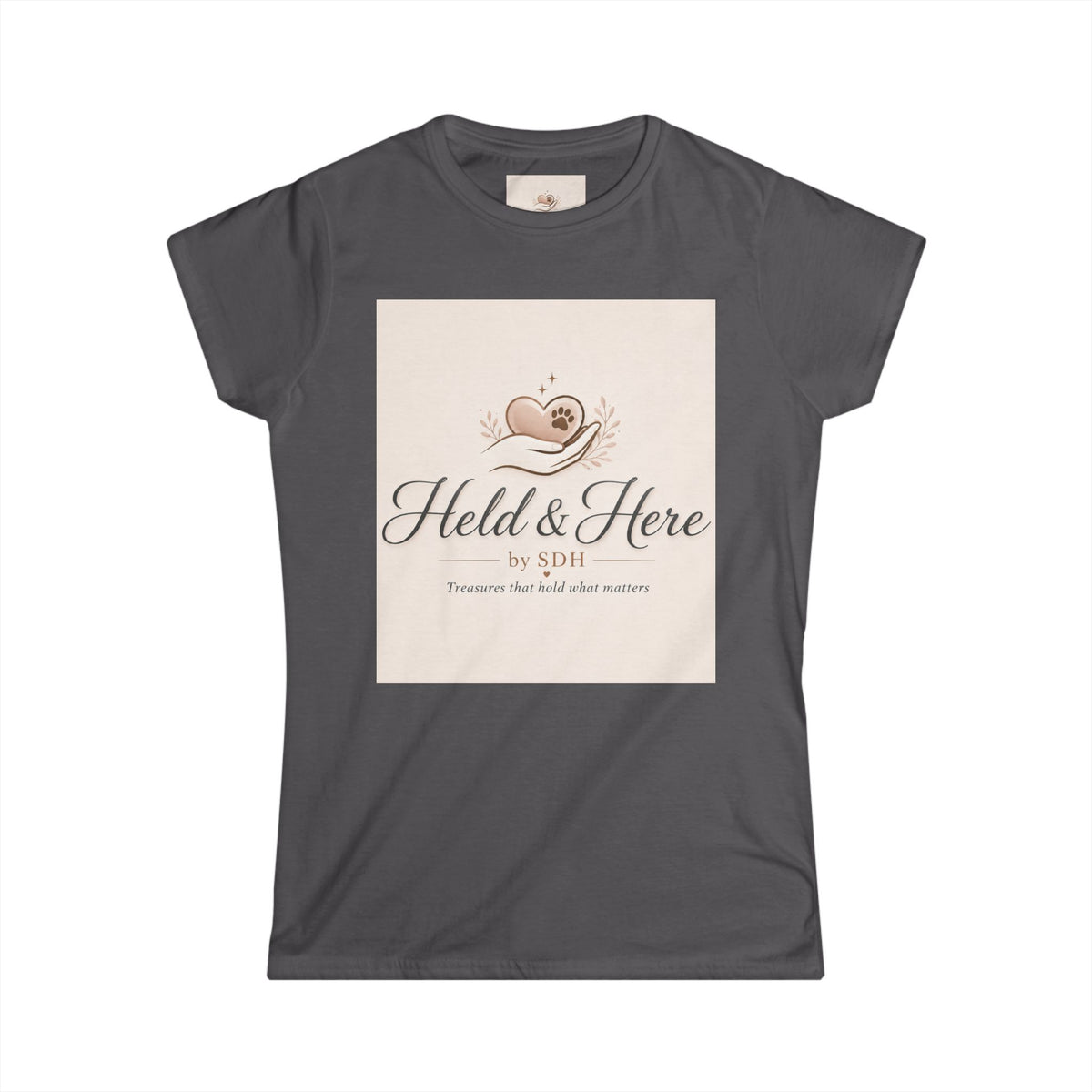 Charcoal women's softstyle crewneck tee