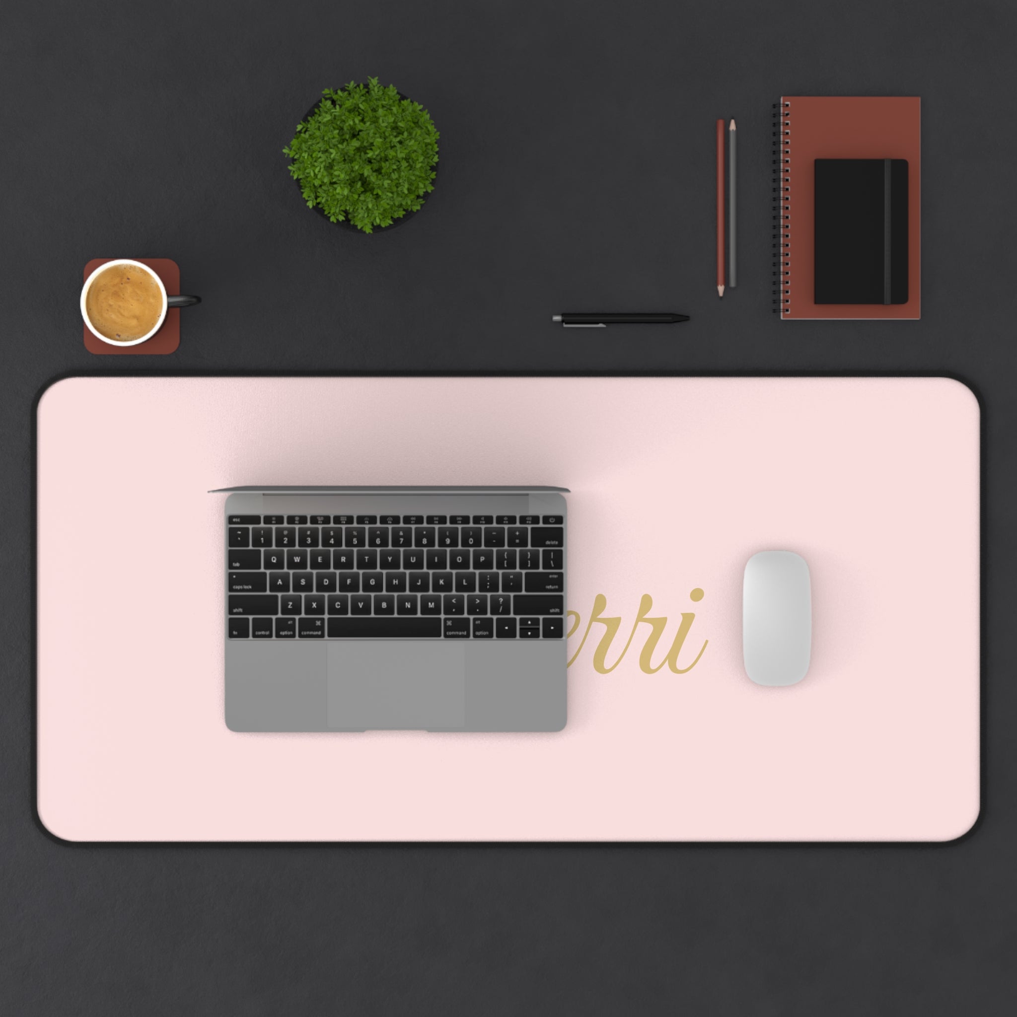 The Boss Desk Mat – Personalized Gold Script Workspace