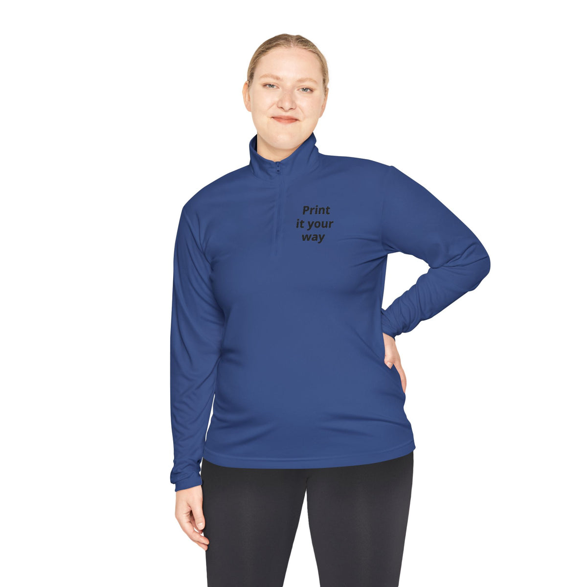 Personalized lightweight quarter-zip pullover with sample chest and back print, view 18