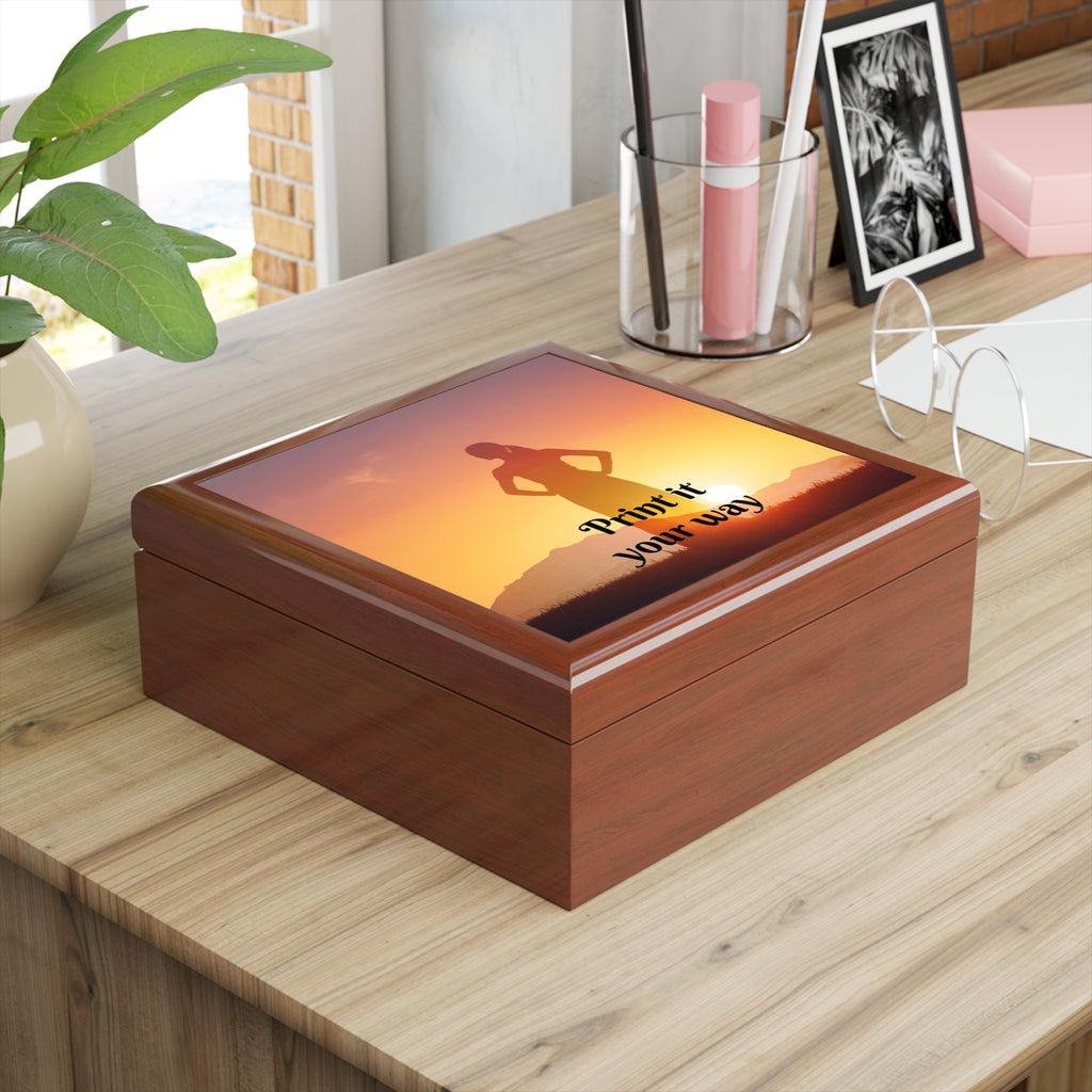 Personalized Jewelry Box — Sunset Silhouette "Print It Your Way"