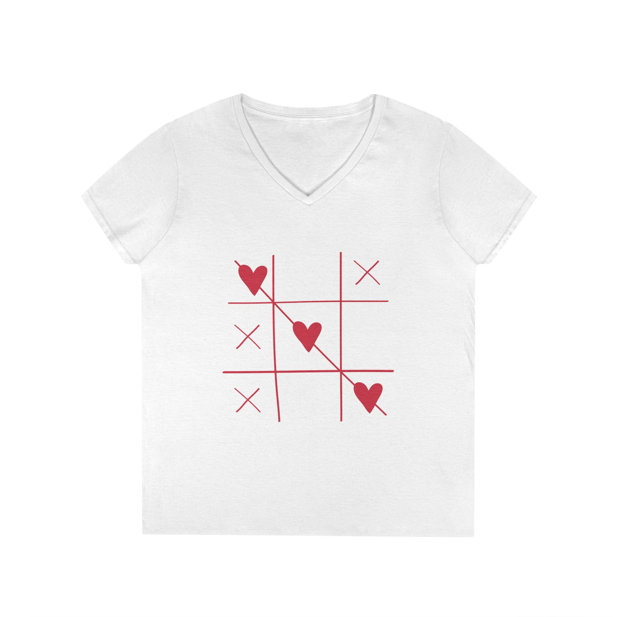 White personalized women's V-neck tee