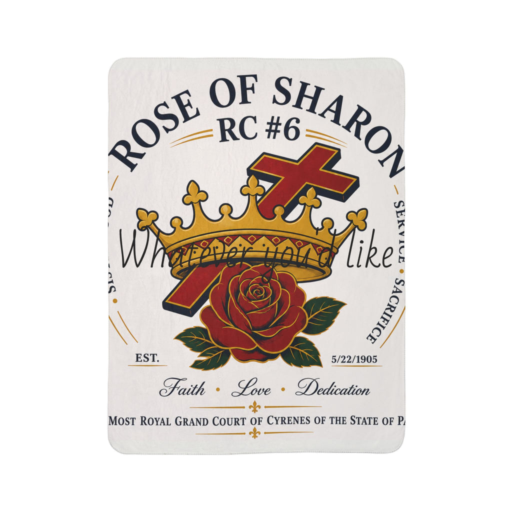 Rose of Sharon Fleece Sherpa Blanket — Faith, Love & Dedication Throw