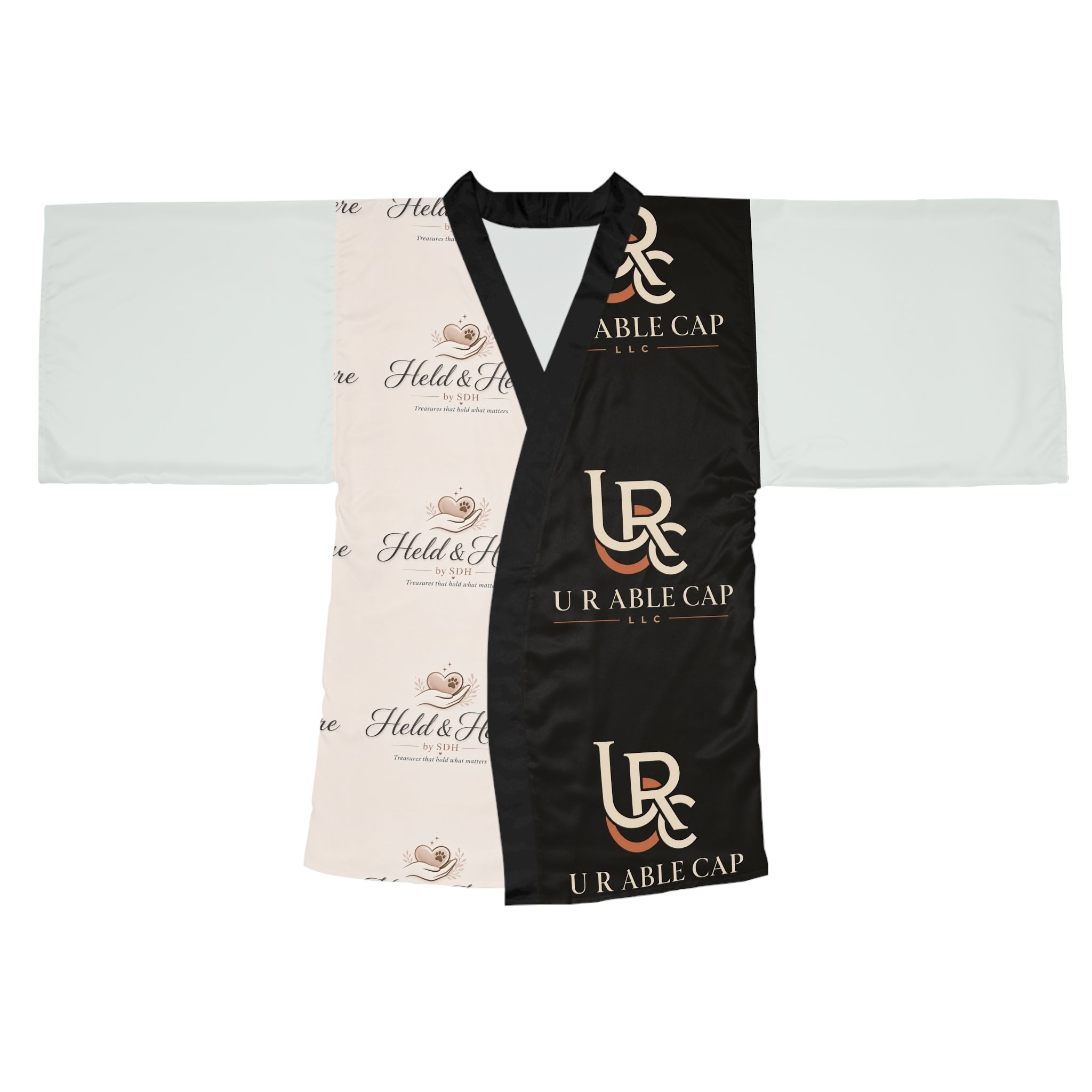 Branded Long Sleeve Kimono Robe — U R Able Cap Logo Panel