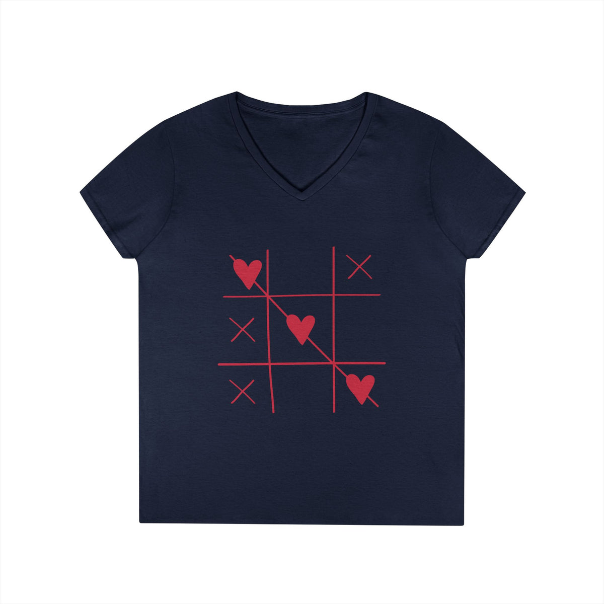 Navy personalized women's V-neck tee