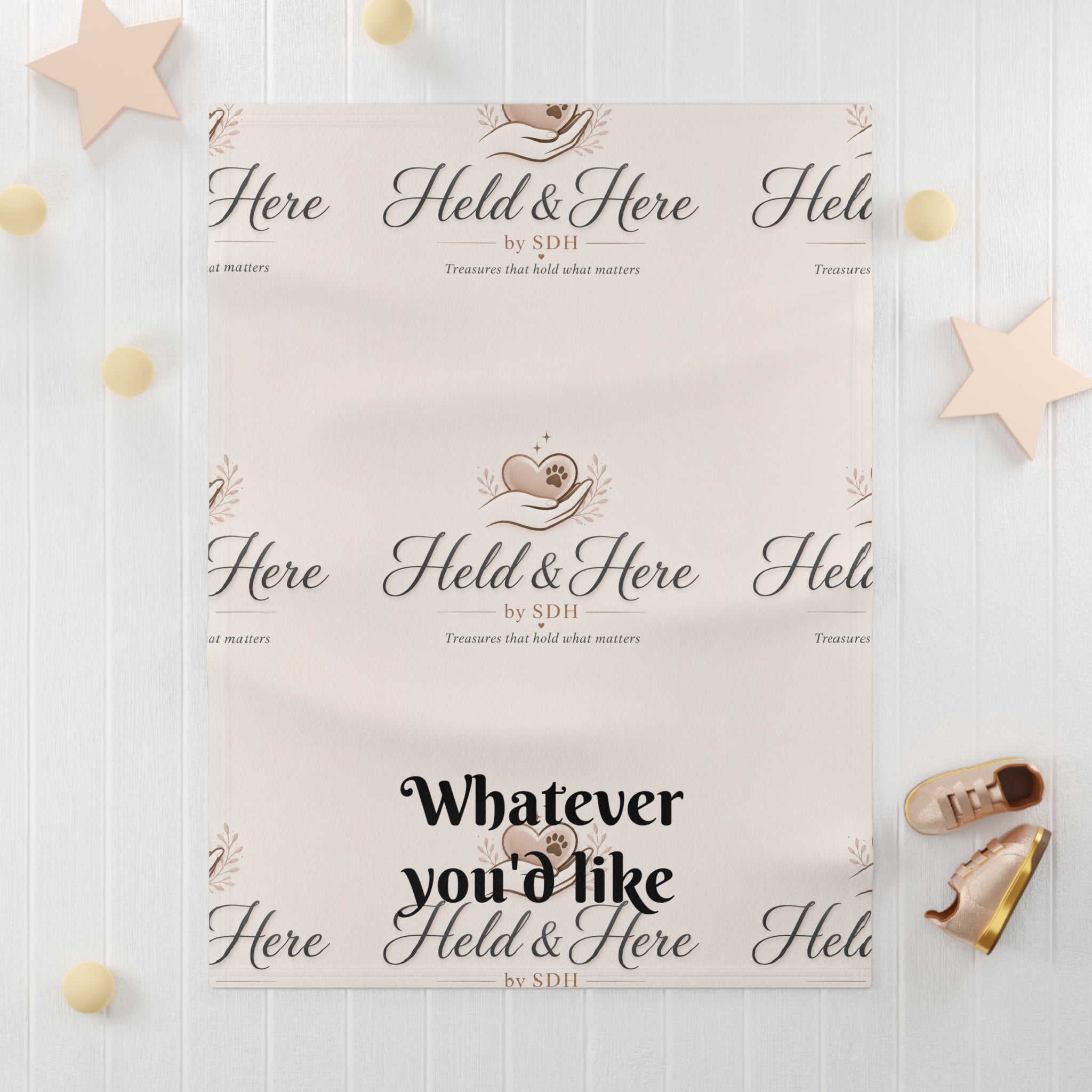 Soft Fleece Baby Blanket — Neutral 'Whatever You'd Like' Keepsake Blanket