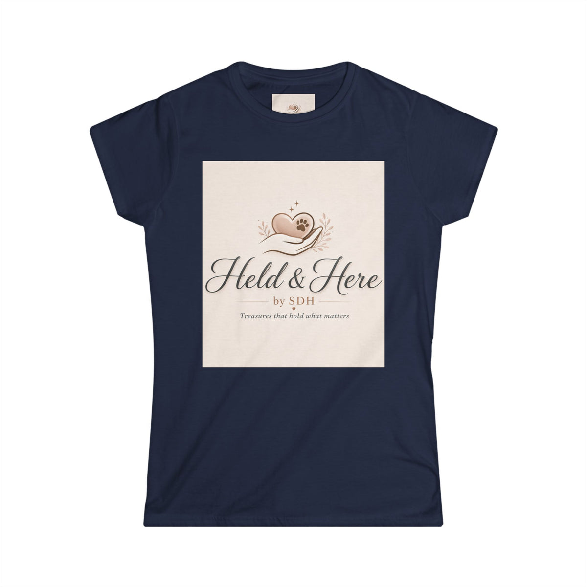 Navy women's softstyle crewneck tee