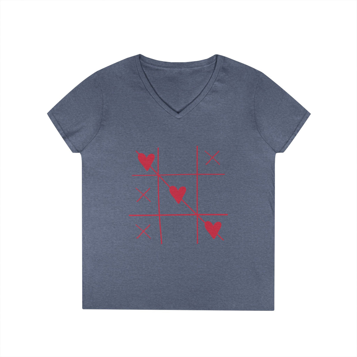 Heather navy personalized women's V-neck tee