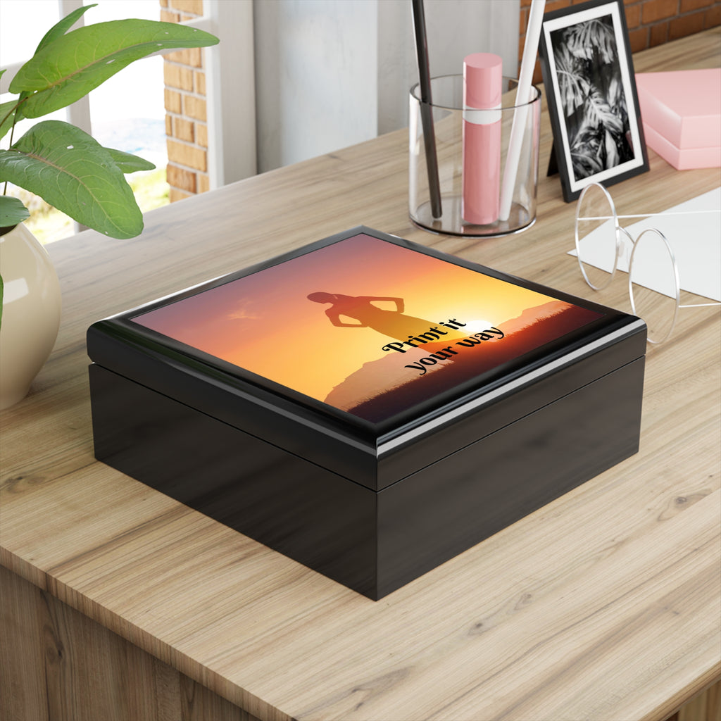 Personalized Jewelry Box — Sunset Silhouette "Print It Your Way"