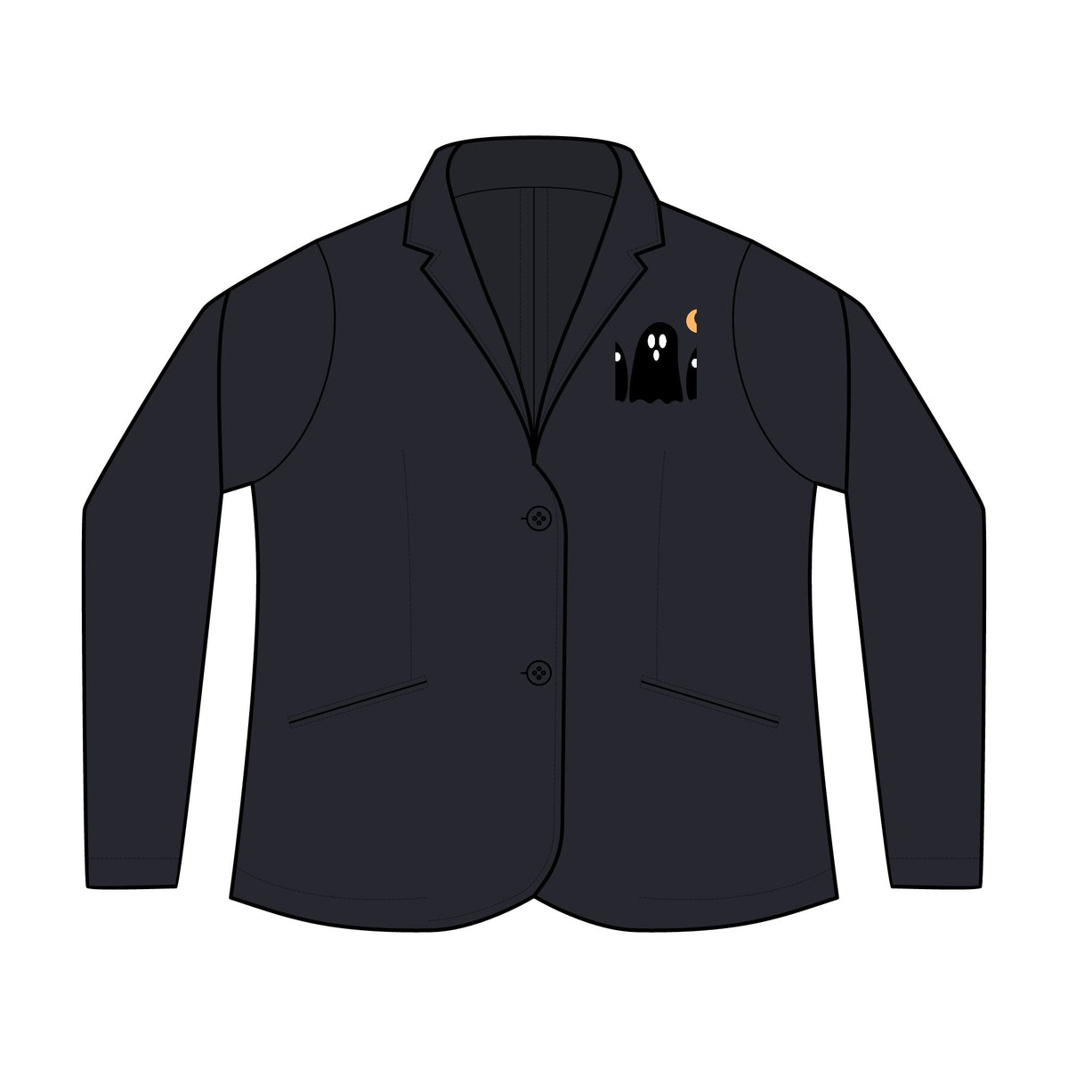 Personalized women's knit blazer with sample embroidered crest, view 4