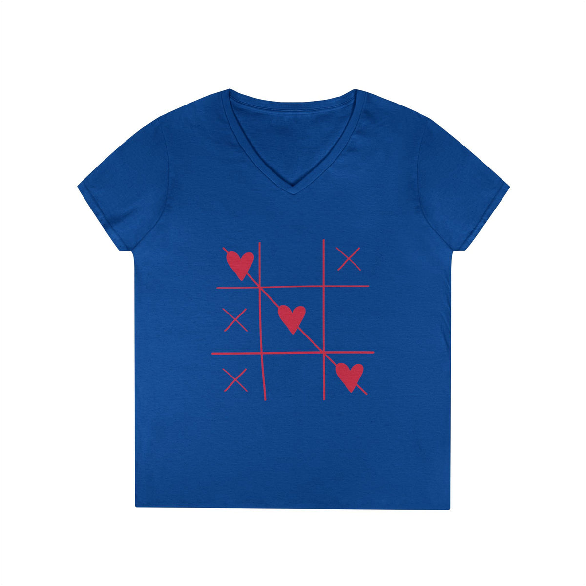 Royal blue personalized women's V-neck tee