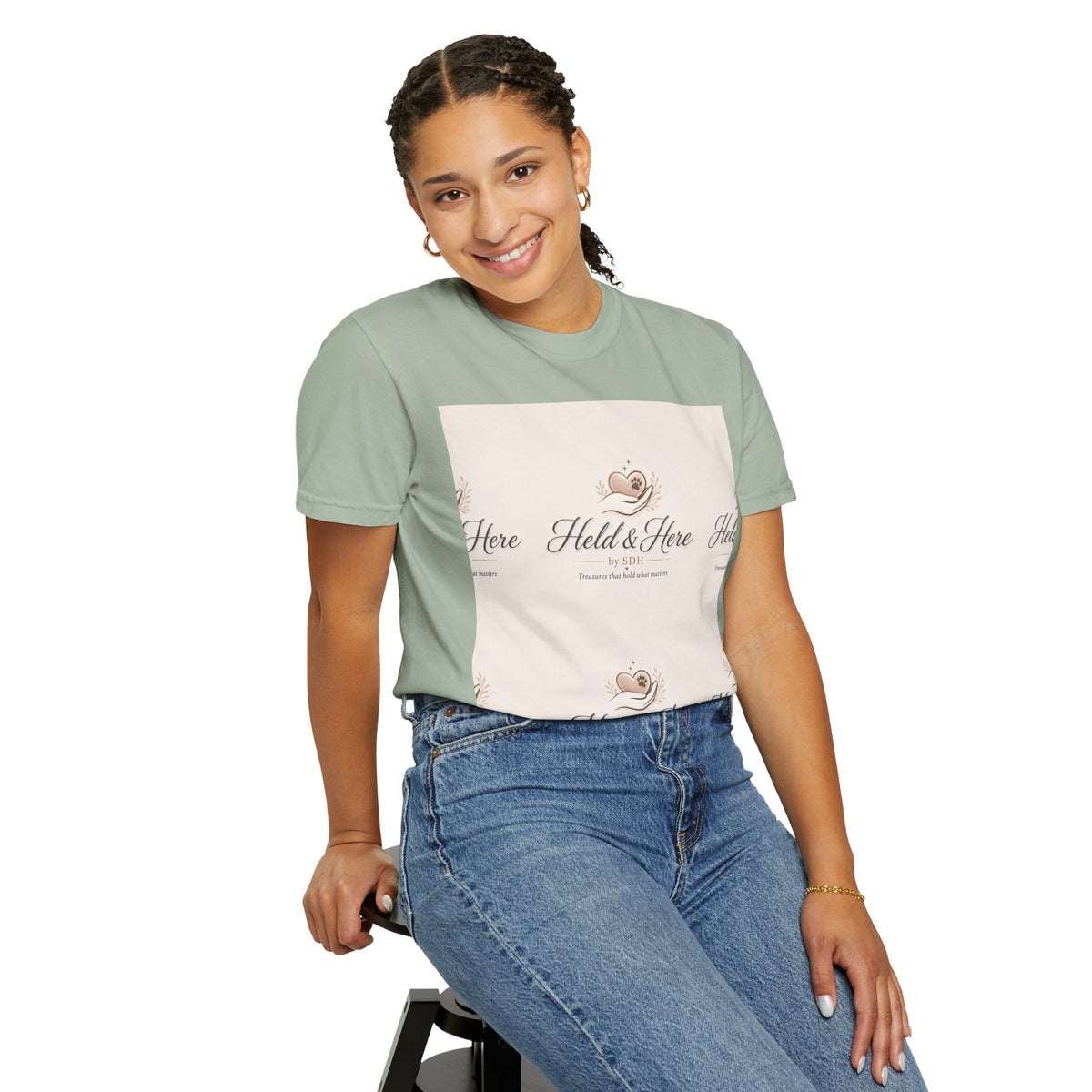 Bay green personalized garment-dyed classic tee