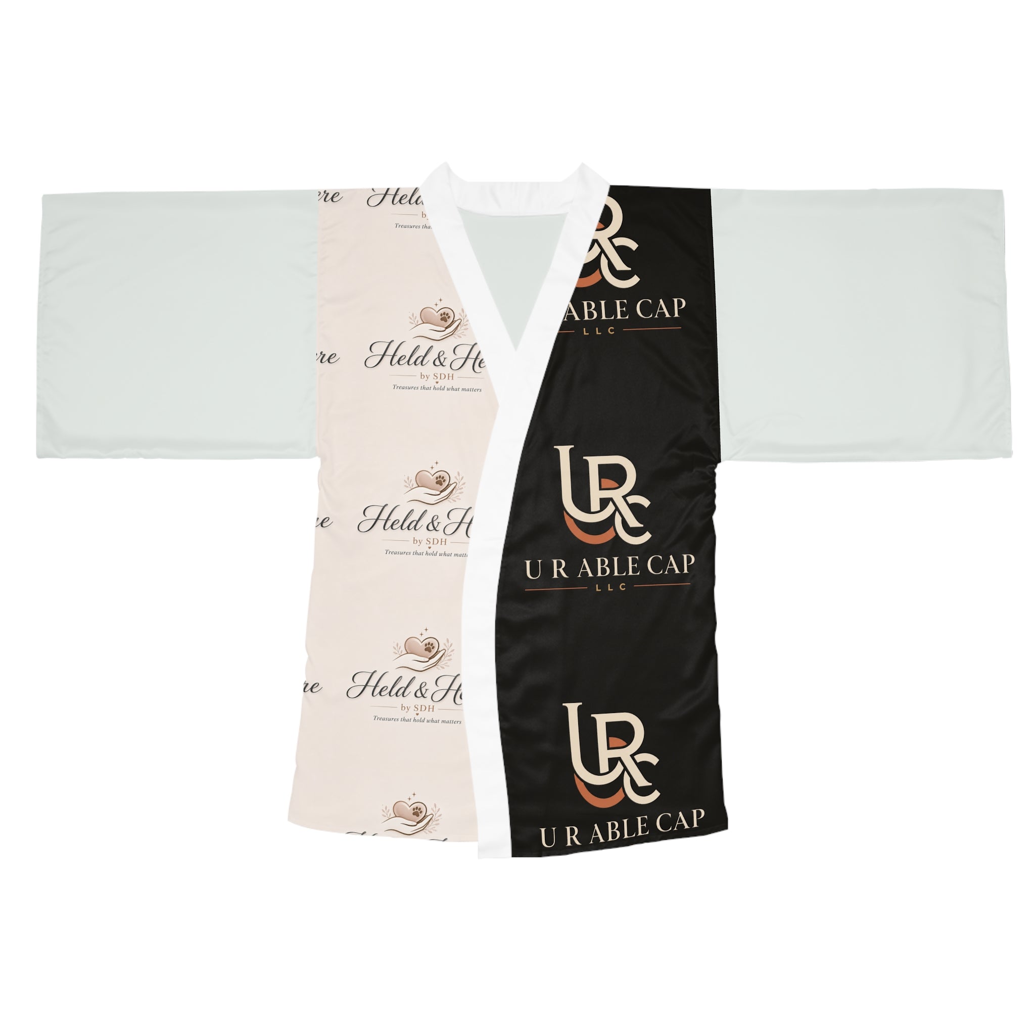 Branded Long Sleeve Kimono Robe — U R Able Cap Logo Panel