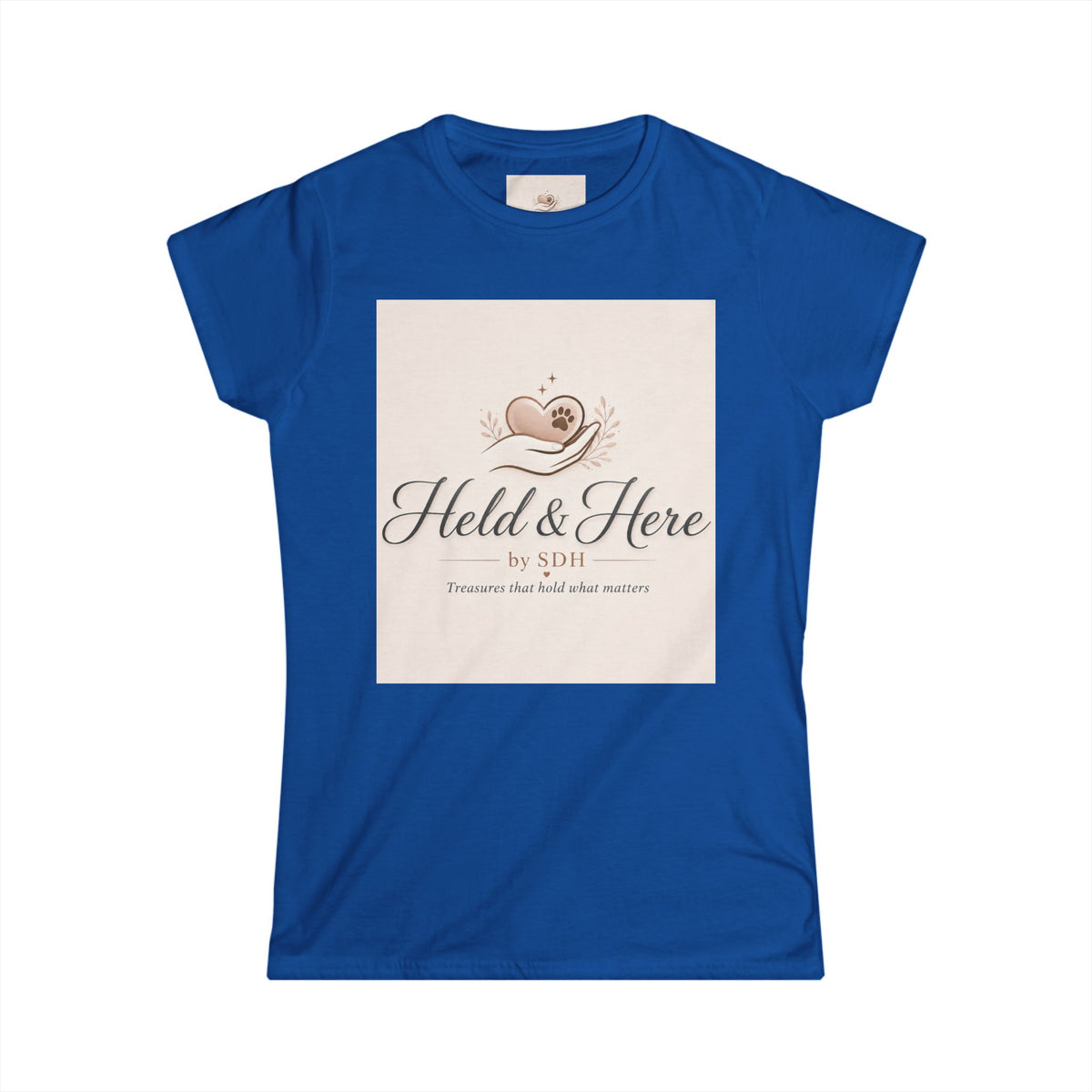 Royal blue women's softstyle crewneck tee