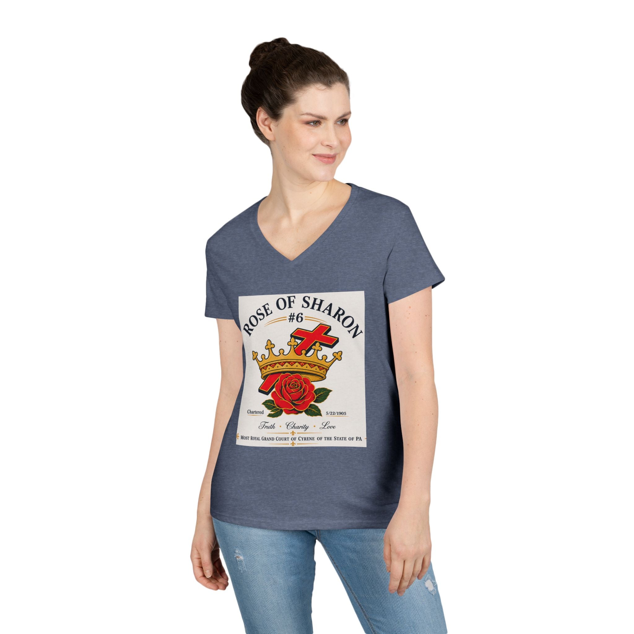 Held & Here by SDH Grace Tee – Personalized Faith & Grace V-Neck