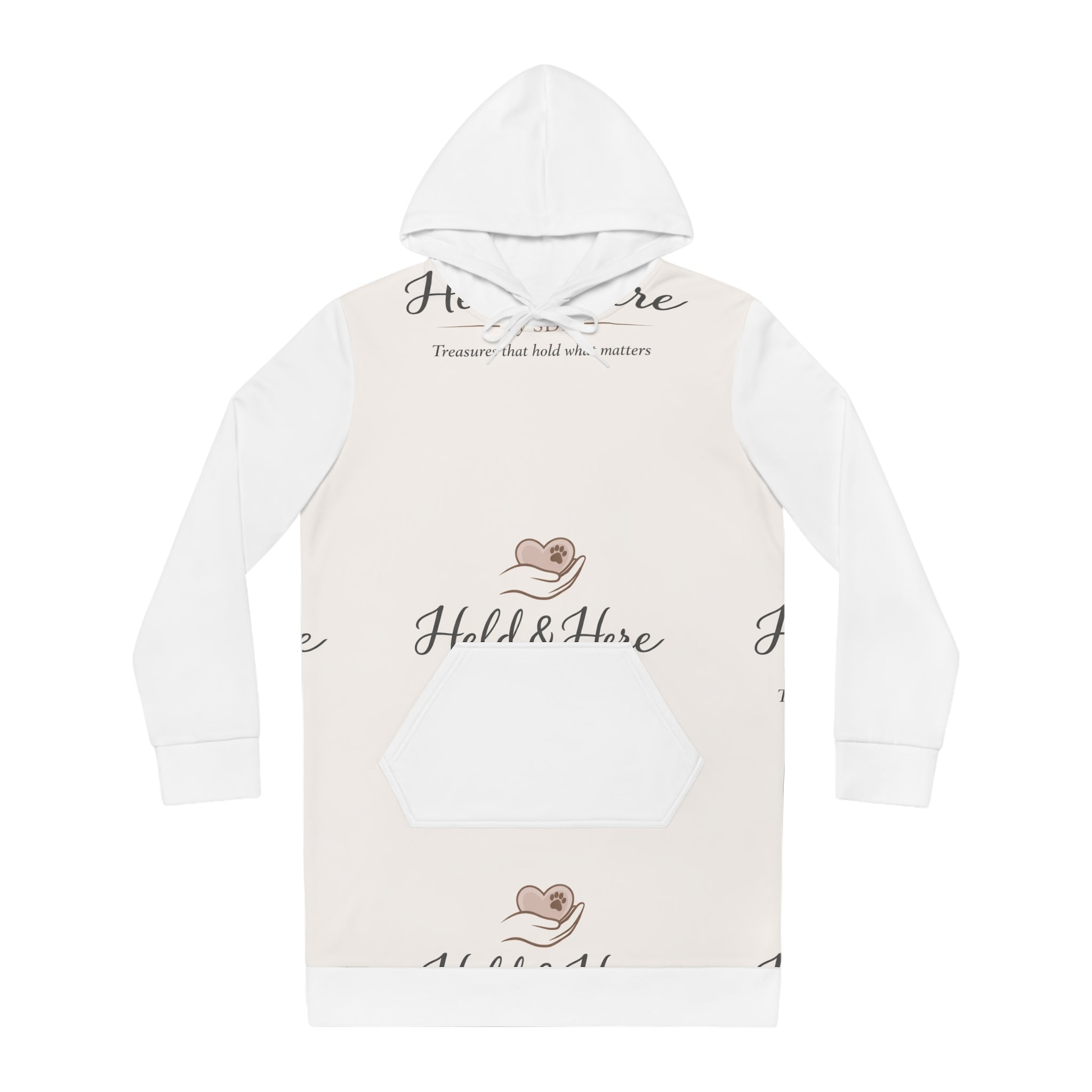 The Soft Heart Dress – Heart Print Hoodie Dress