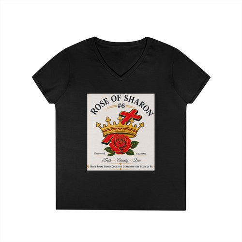 Customizable V-Neck T-Shirt — Crown & Rose Graphic with “Whatever You'd Like” Back