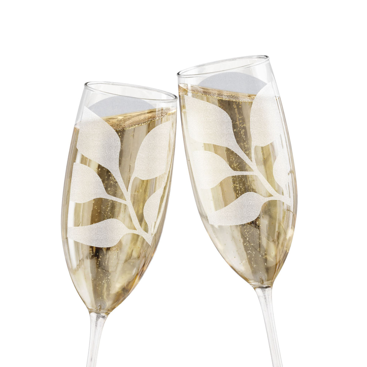 Personalized engraved 8 oz champagne flute, sample engraving, view 3