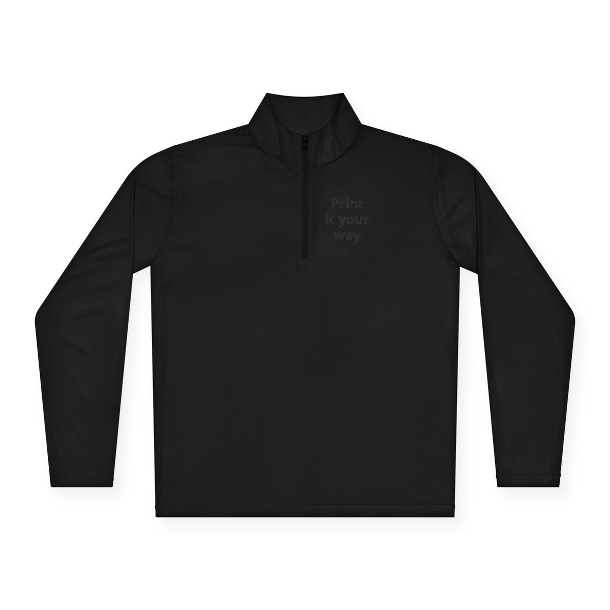 Personalized lightweight quarter-zip pullover with sample chest and back print, view 2