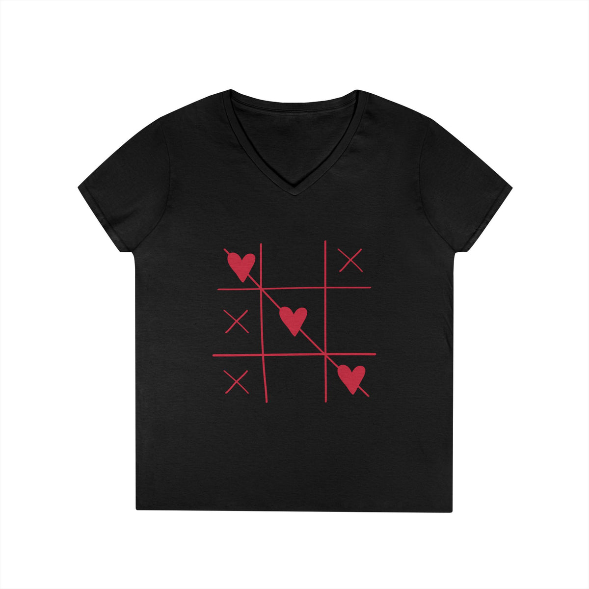 Black personalized women's V-neck tee
