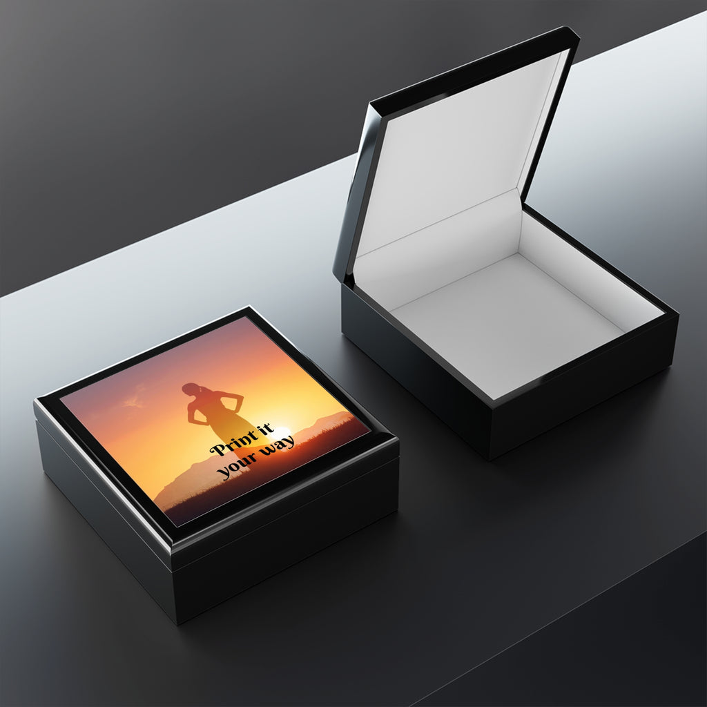Personalized Jewelry Box — Sunset Silhouette "Print It Your Way"