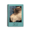 Personalized Cat Photo Spiral Notebook – 'DESI' Ruled Journal for Cat Lovers