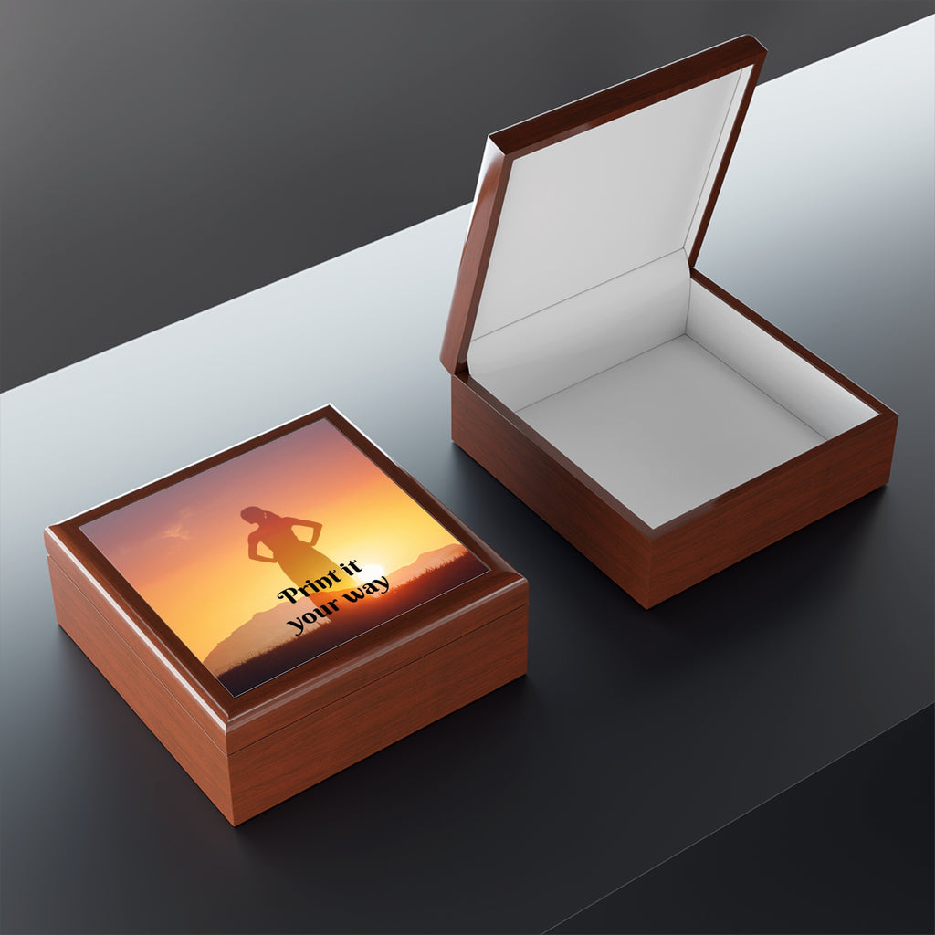 Personalized Jewelry Box — Sunset Silhouette "Print It Your Way"