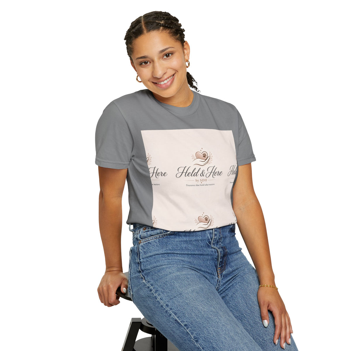 Grey personalized garment-dyed classic tee