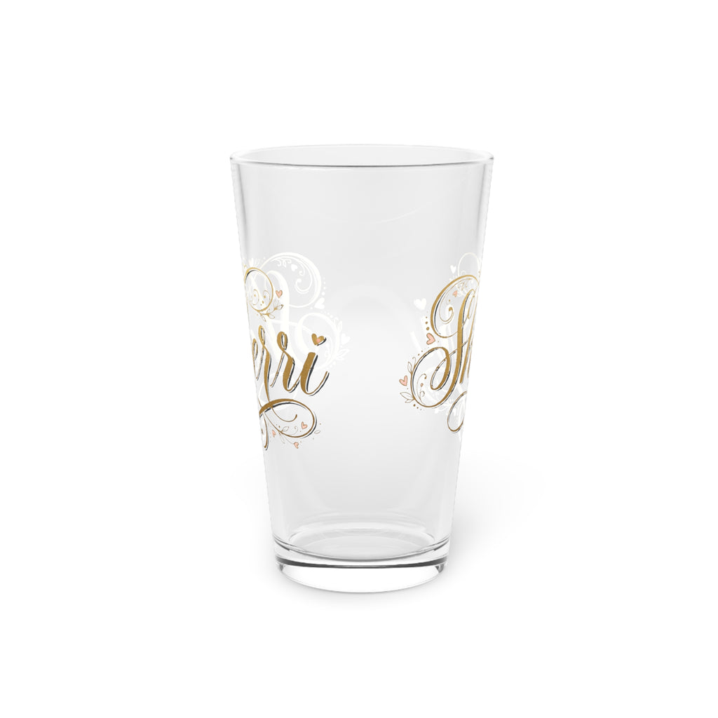 Personalized Gold Script Pint Glass - 16oz Custom Name