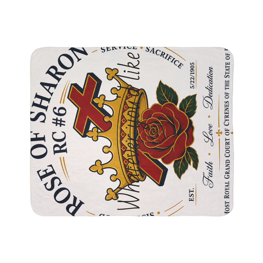 Rose of Sharon Fleece Sherpa Blanket — Faith, Love & Dedication Throw