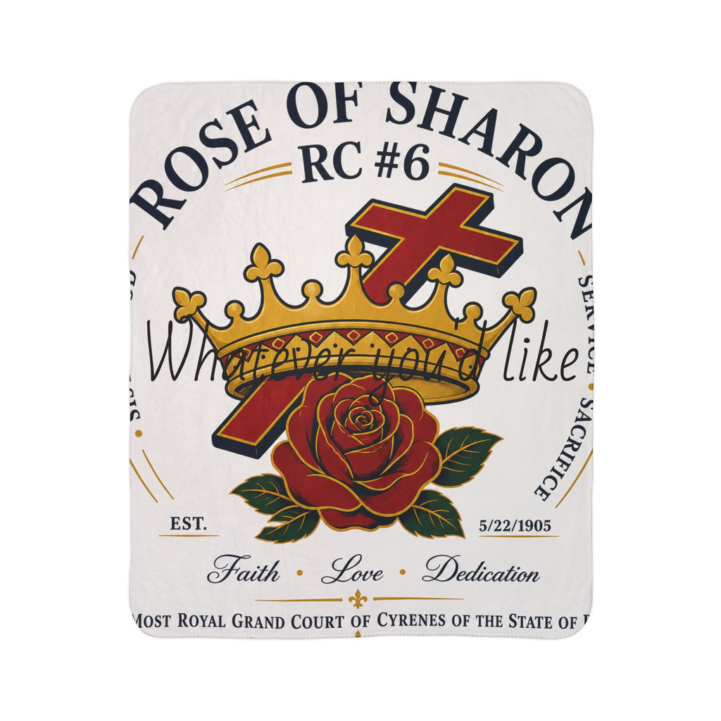 Rose of Sharon Fleece Sherpa Blanket — Faith, Love & Dedication Throw