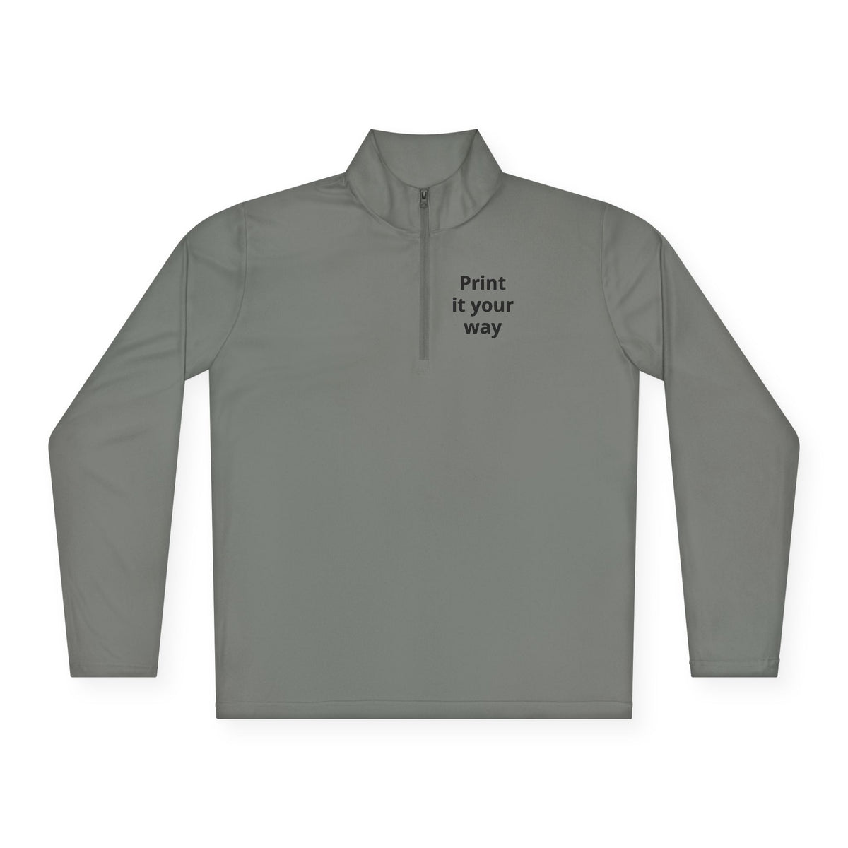 Personalized lightweight quarter-zip pullover with sample chest and back print, view 3