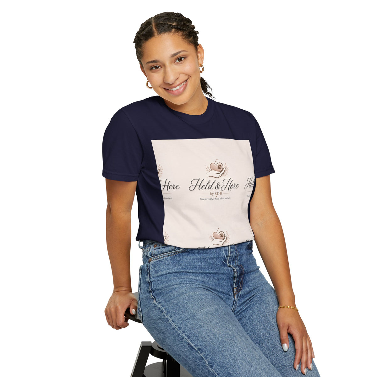 True Navy personalized garment-dyed classic tee