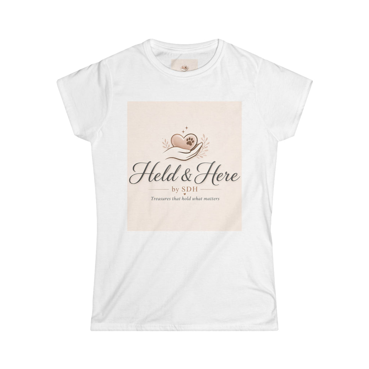 White women's softstyle crewneck tee