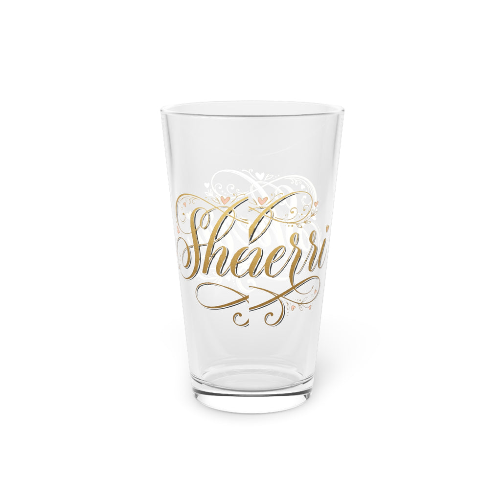 Personalized Gold Script Pint Glass - 16oz Custom Name