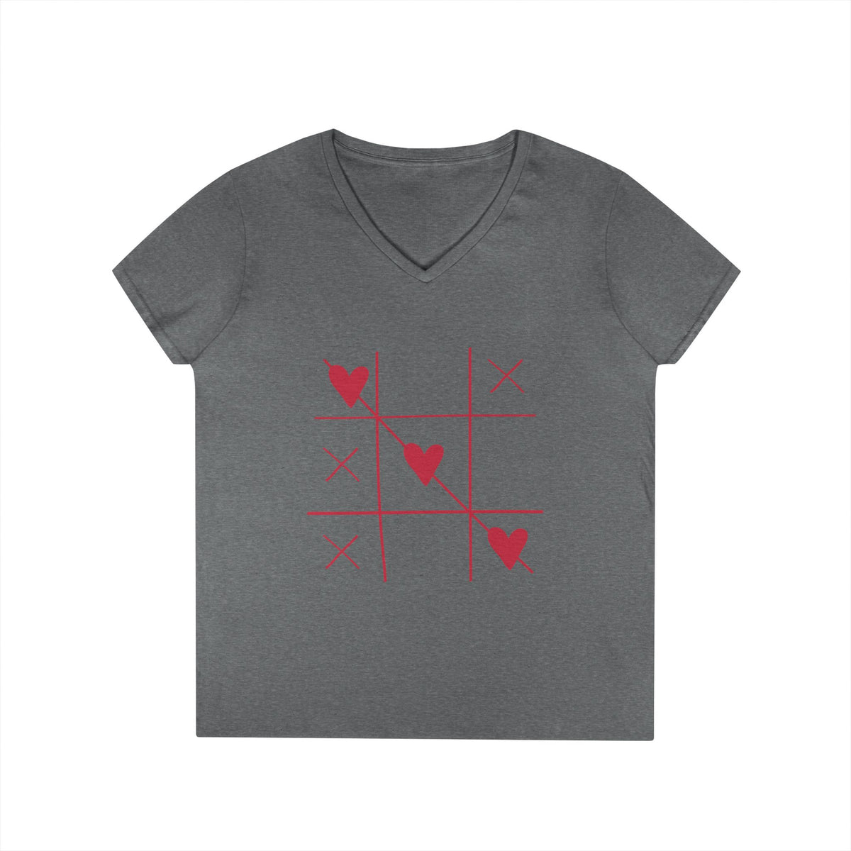 Graphite heather personalized women's V-neck tee