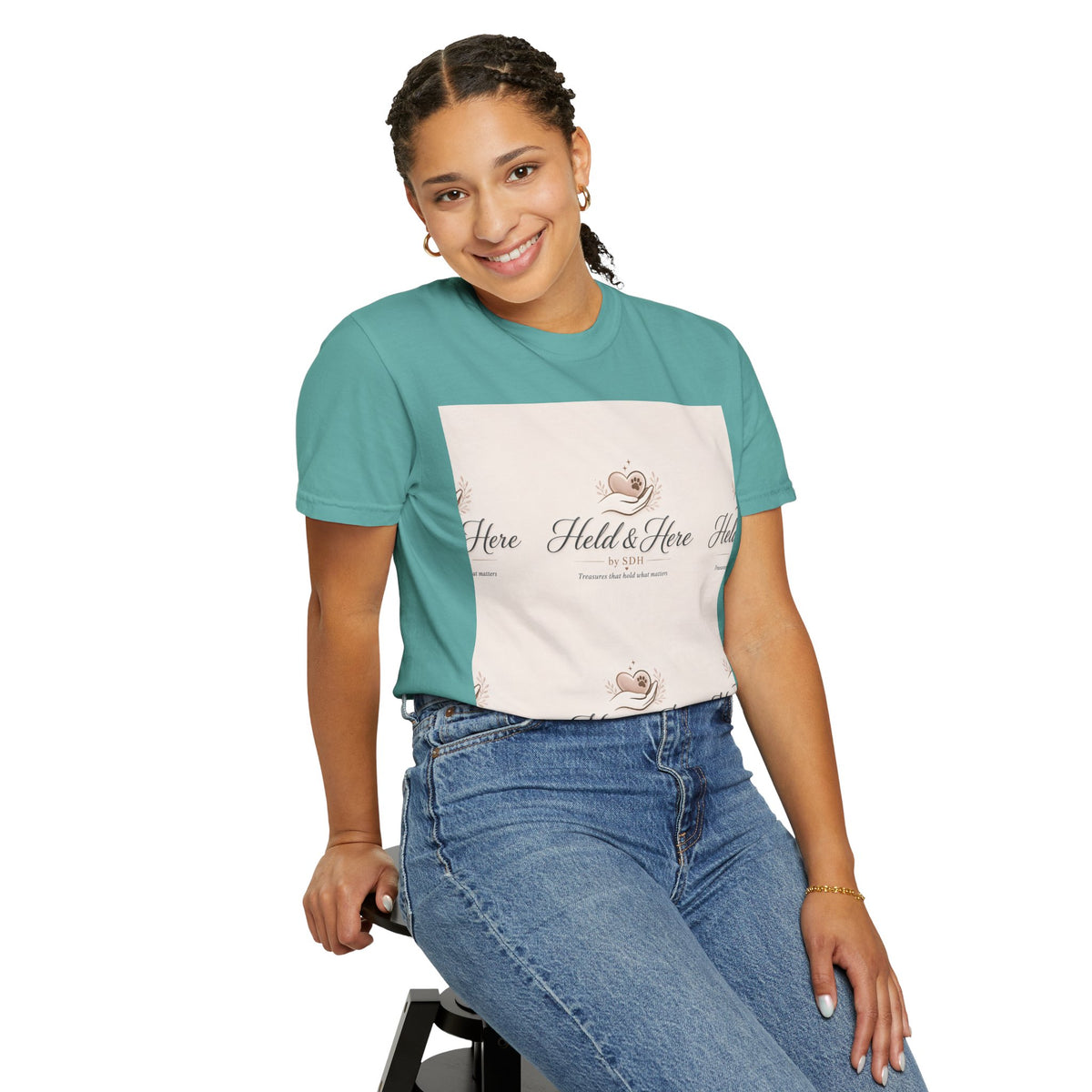 Seafoam personalized garment-dyed classic tee