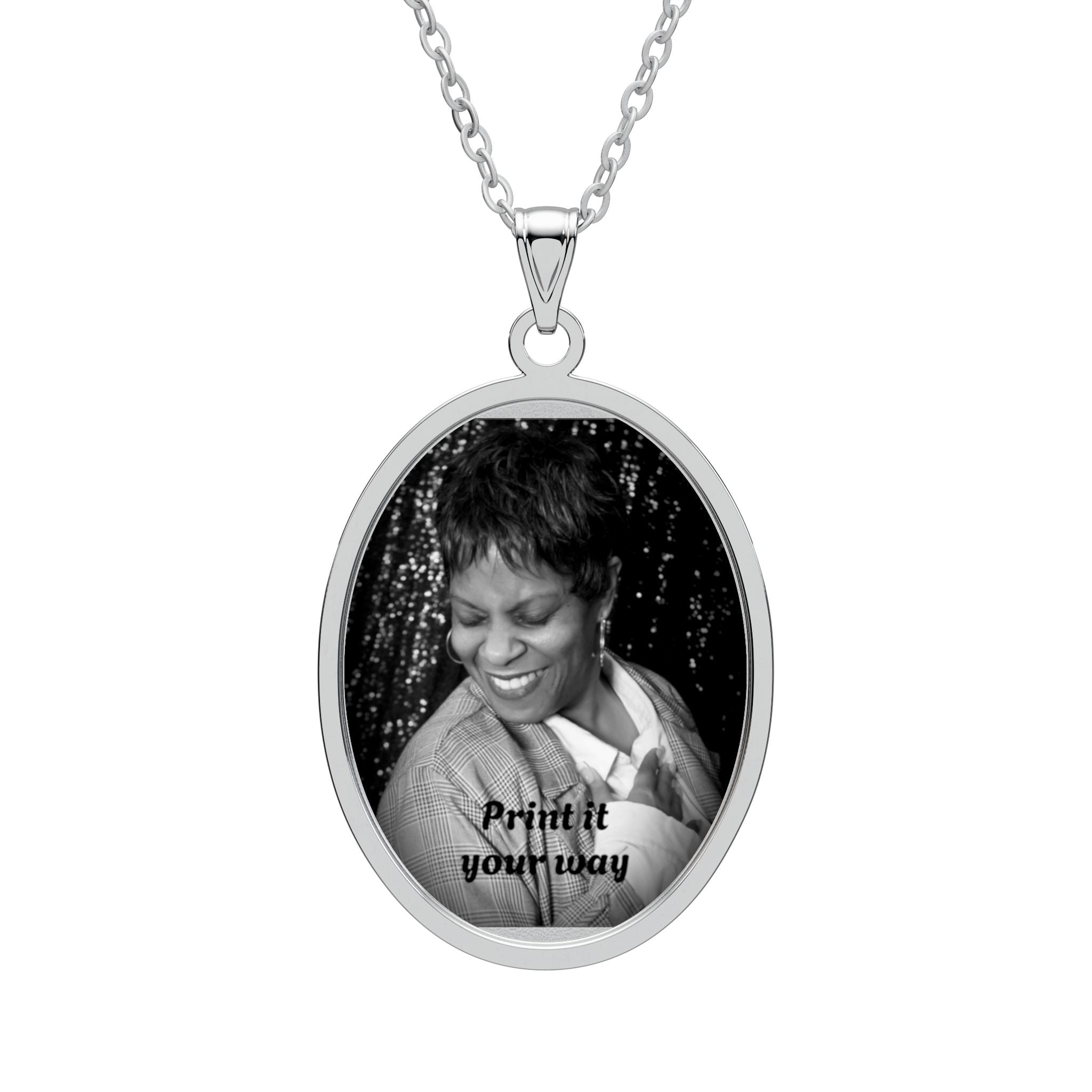 Oval Photo Pendant Necklace — Personalized Memorial/Keepsake Locket