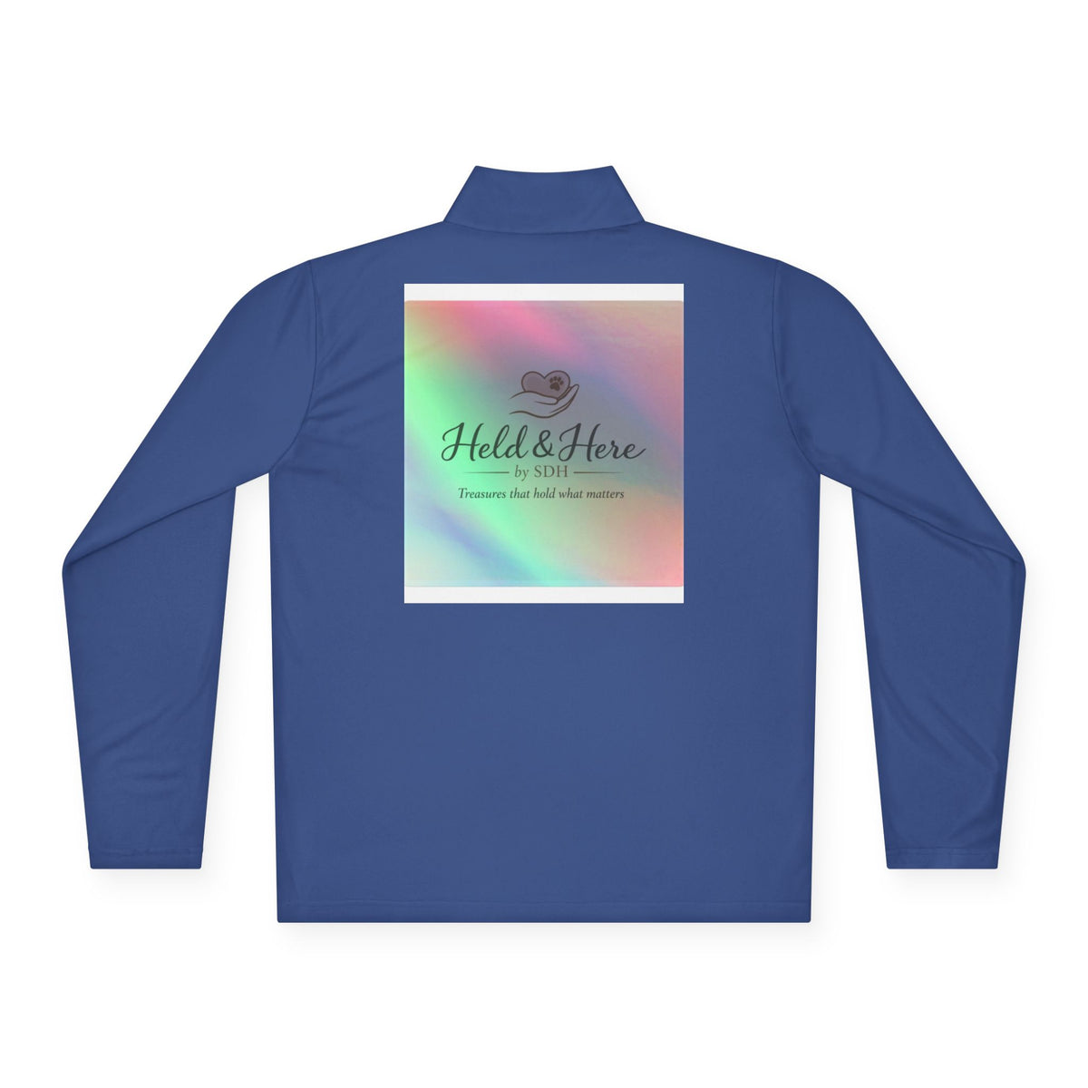 Personalized lightweight quarter-zip pullover with sample chest and back print, view 16