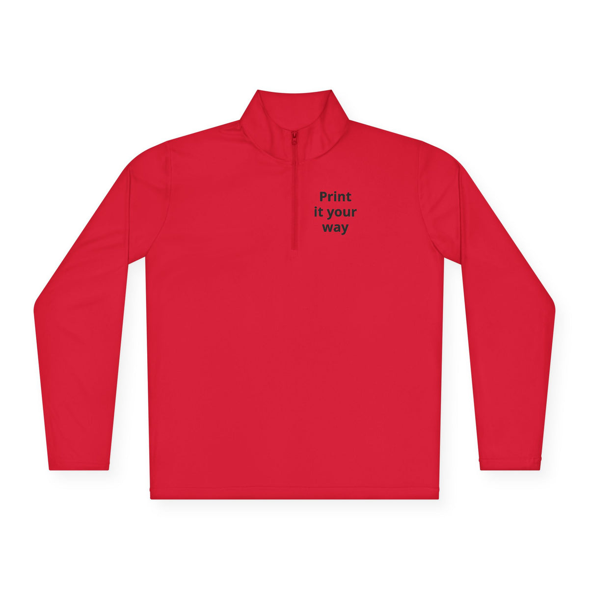 Personalized lightweight quarter-zip pullover with sample chest and back print, view 6