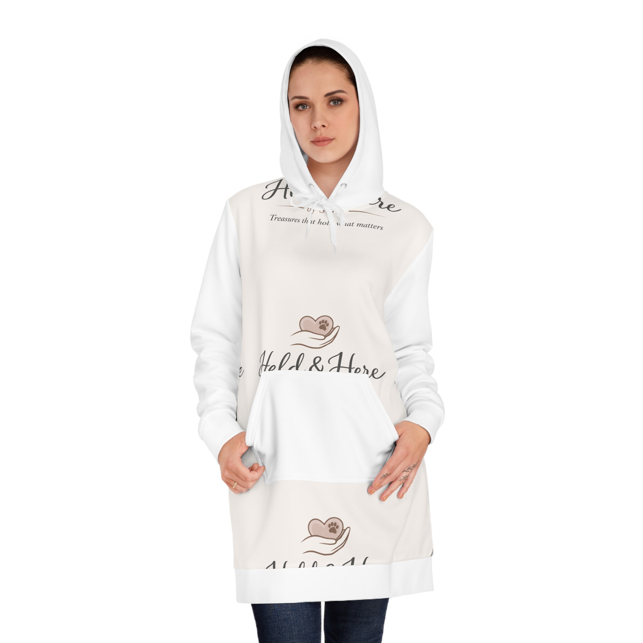 The Soft Heart Dress – Heart Print Hoodie Dress