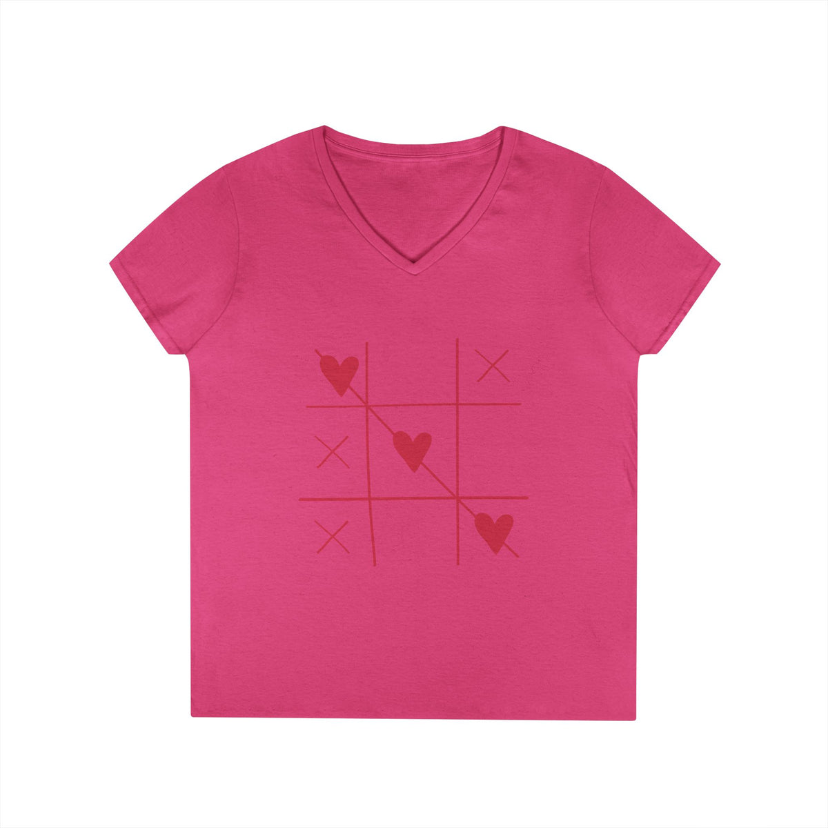 Heliconia pink personalized women's V-neck tee