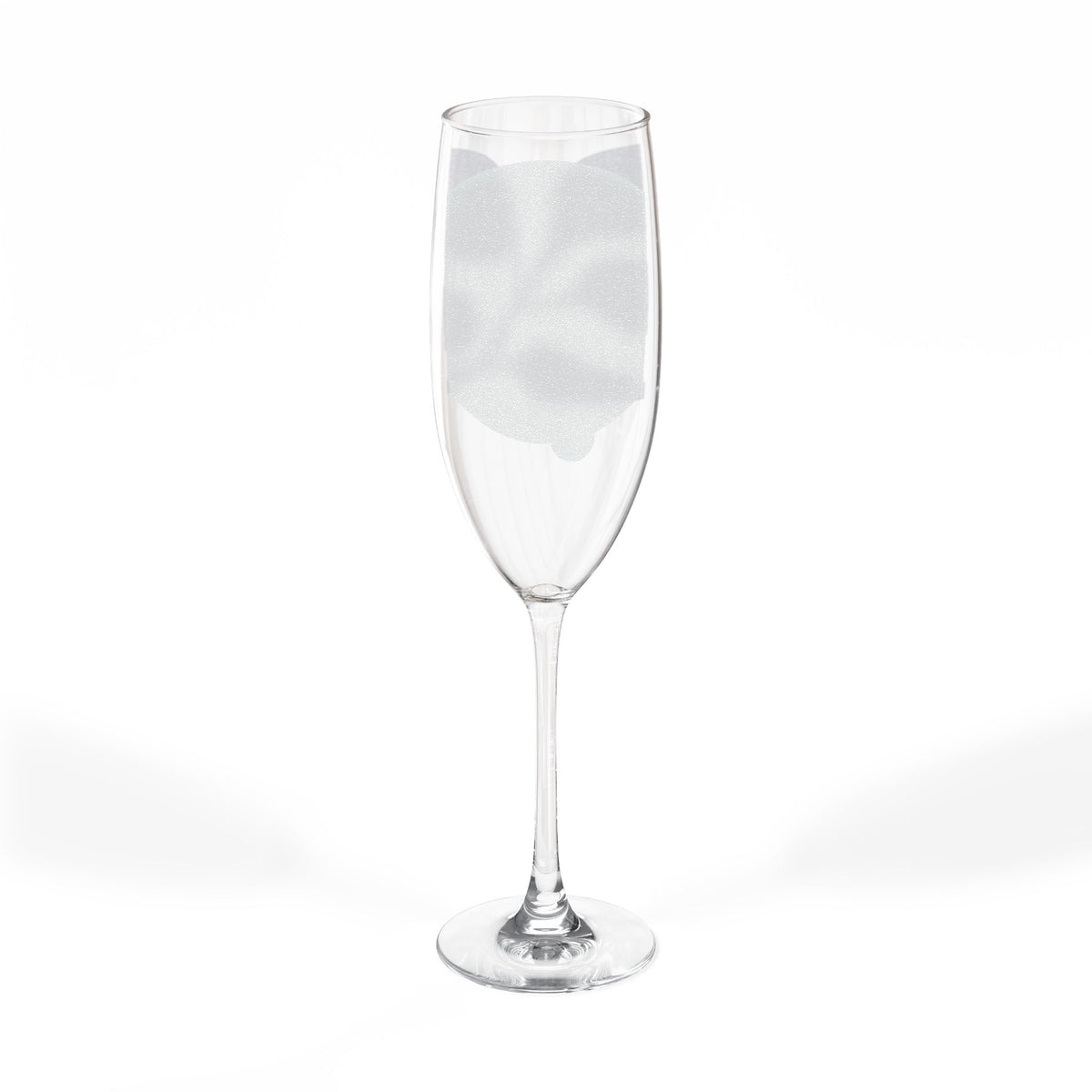 Personalized engraved 8 oz champagne flute, sample engraving, view 2