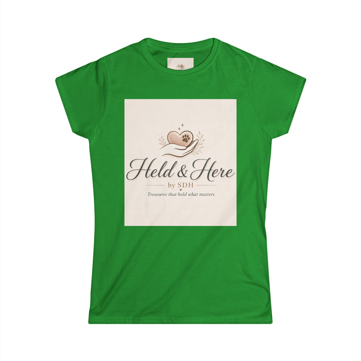 Irish green women's softstyle crewneck tee