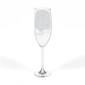 Personalized engraved 8 oz champagne flute, sample engraving, view 1