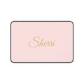 Personalized Pink Desk Mat — Custom Name Gold Script