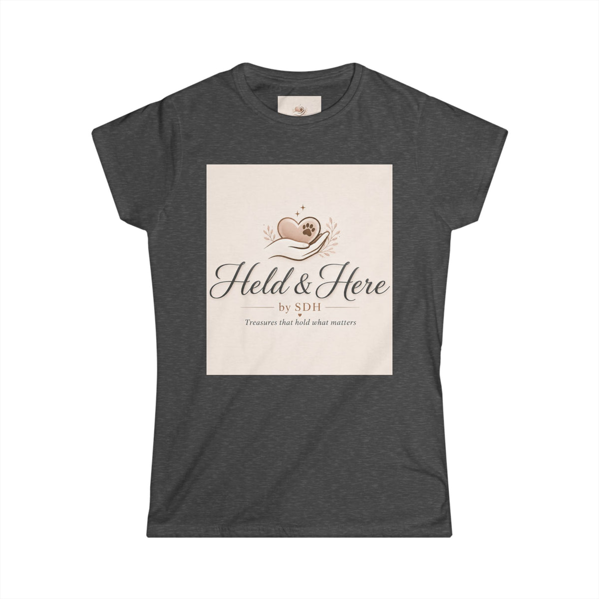 Dark heather women's softstyle crewneck tee