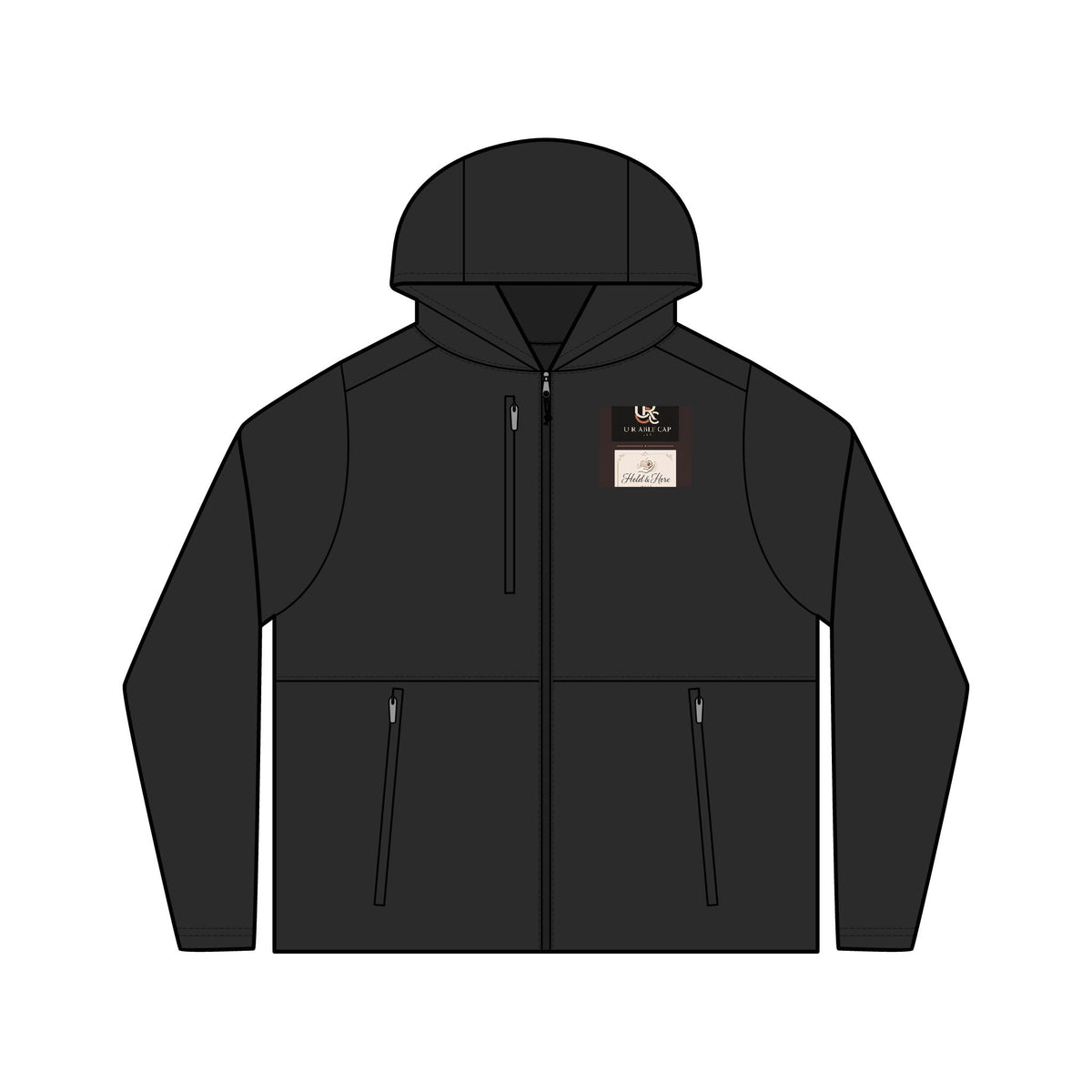 Personalized women's hooded windbreaker with embroidery-ready front, view 1