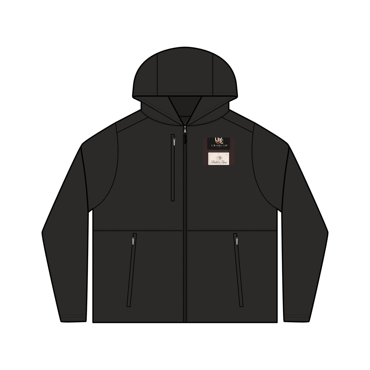 Personalized women's hooded windbreaker with embroidery-ready front, view 2