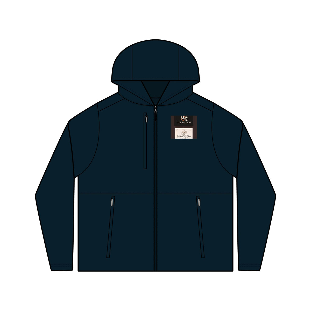 Personalized women's hooded windbreaker with embroidery-ready front, view 3